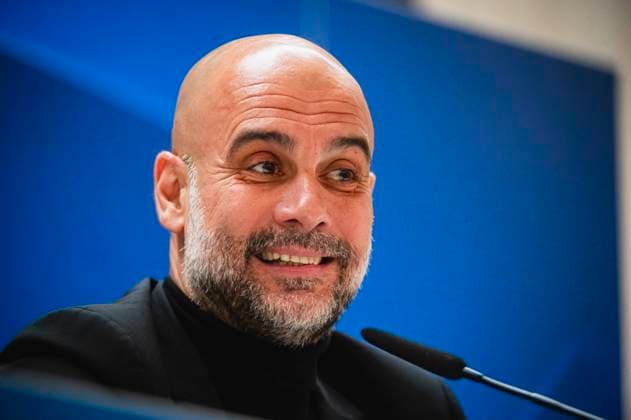 Uefa Champions League 2024: Manchester City press conference, PK, Pressekonferenz match against Real Madrid Pep Guardiola, coach of Manchester City, seen speaking during the press conference a day before the quarter-final first leg football match of Champions League against Real Madrid at Santiago Bernabeu stadium in Madrid. Madrid Estadio Santiago Bernabeu Madrid Spain Copyright: xAlbertoxGardinx AGardin_20240408_ManCity_PC_25