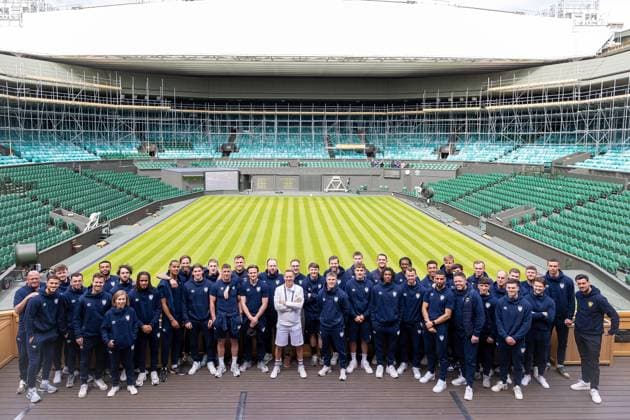 Football, AFC Wimbledon players visit All England Lawn Tennis and Croquet Club