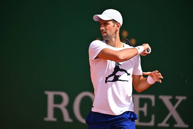 Monaco Rolex Masters Novak Djokovic (SRB) during practice at the Monaco Rolex Masters in Monte Carlo, on April, 8, 2024. Photo by Corinne Dubreuil ABACAPRESS.COM Monaco Monaco  Copyright: xDubreuilxCorinne ABACAx