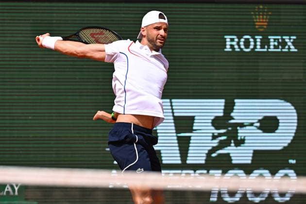 Monaco Rolex Masters Grigor Dimitrov (BUL) during his first round match at the Monaco Rolex Masters in Monte Carlo, on April, 8, 2024. Photo by Corinne Dubreuil ABACAPRESS.COM Monaco Monaco  Copyright: xDubreuilxCorinne ABACAx