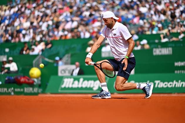 Monaco Rolex Masters Grigor Dimitrov (BUL) during his first round match at the Monaco Rolex Masters in Monte Carlo, on April, 8, 2024. Photo by Corinne Dubreuil ABACAPRESS.COM Monaco Monaco  Copyright: xDubreuilxCorinne ABACAx