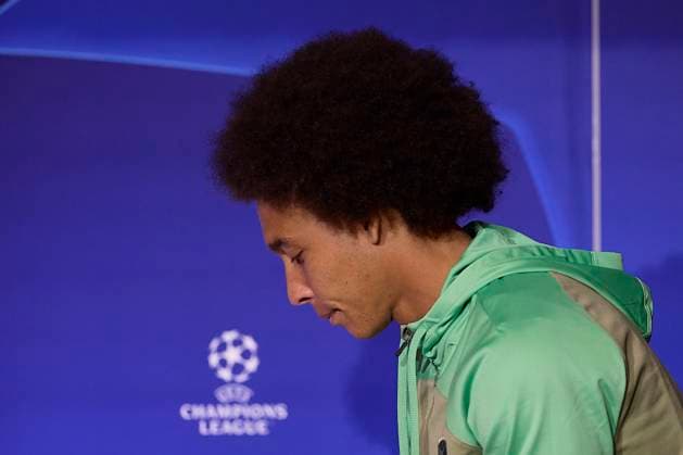 Atletico de Madrid press conference, PK, Pressekonferenz on the eve of the UEFA Champions League 2023 2024 quarter-finals - 09 Apr 2024 Axel Witsel of Atletico de Madrid attends a press conference on the eve of the UEFA Champions League 2023 2024 quarter-finals first leg football match between Atletico de Madrid and Borussia Dortmund at Civitas Metropolitano stadium. Madrid Spain Copyright: xFedericoxTitonex xSOPAxImagesx FTITONE_0006