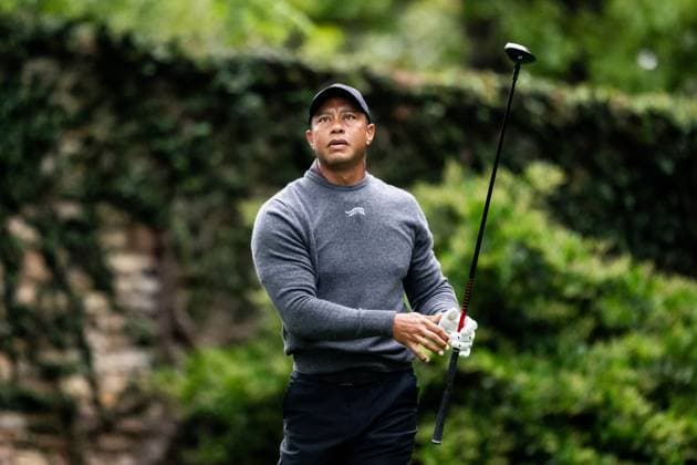 240409 Tiger Woods of the United States during a practice round prior to the 2024 Masters Golf Tournament on April 9, 2024 in Augusta Photo Petter Arvidson BILDBYRAN kod PA PA0790 bbeng golf masters the masters Augusta us masters  Copyright: PETTERxARVIDSON BB240409PA001