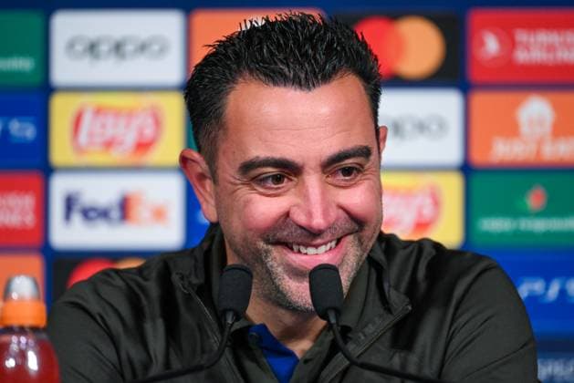 2024-04-09 FC Barcelona, Barca Training Session And press conference, PK, Pressekonferenz PARIS, FRANCE - APRIL 9: Coach Xavi Hernandez of FC Barcelona during a press conference prior to the UEFA Champions League 2023 24 match between Paris Saint-Germain and FC Barcelona at Parc des Princes on April 9, 2024 in Paris, France. (Photo by Matthieu Mirville BSR Agency) Paris France Content not available for redistribution in The Netherlands directly or indirectly through any third parties. Copyright: xBSRxAgencyx