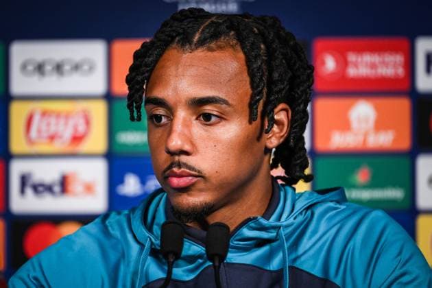 April 9, 2024, Paris, France, France: Jules KOUNDE of Barcelona during a FC Barcelona, Barca press conference, PK, Pressekonferenz at Parc des Princes Stadium on April 09, 2024 in Paris, France. Paris France - ZUMAm308 20240409_zsp_m308_002 Copyright: xMatthieuxMirvillex