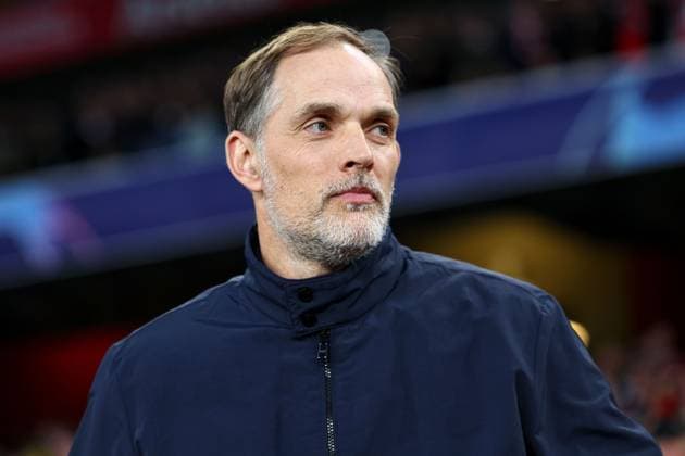 Bayern Munich manager Thomas Tuchel prior to kick-off Arsenal v Bayern Munich, UEFA Champions League, Quarter Final, First Leg, Football, Emirates Stadium, London, UK - 09 Apr 2024 EDITORIAL USE ONLY No use with unauthorised audio, video, data, fixture lists, club league logos or live services. Online in-match use limited to 120 images, no video emulation. No use in betting, games or single club league player publications. Copyright: xSimonxDael Shutterstockx 14424047p