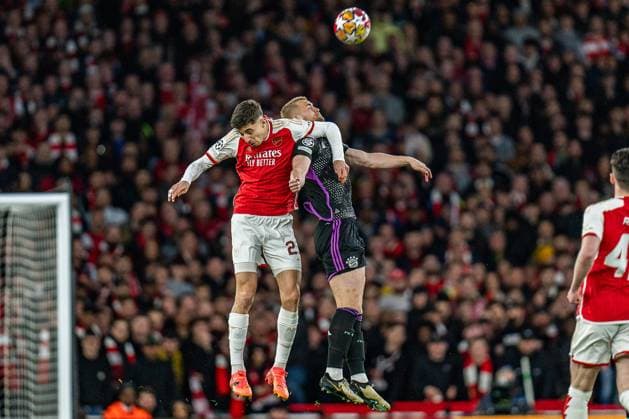Kai Havertz FC Arsenal London, 29 Matthijs de Light FC Bayern Muenchen, 4 FC Arsenal vs FC Bayern Muenchen , Football, UEFA Champions League, Quarter-final, 09 04 2024 FC Arsenal vs FC Bayern Muenchen , Football, UEFA Champions League, Quarter-final, 09 04 2024 London Copyright: xEibner-Pressefoto BahhoxKarax EP_FCB
