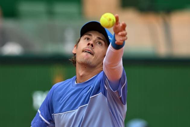 ALEX DE MINAUR, Tennis Rolex Monte-Carlo Masters 2024, azione, action, single shot TENNIS ROLEX MONTE-CARLO MASTERS 2024