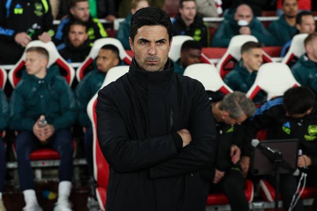 London, England, 9th April 2024. Mikel Arteta, manager of Arsenal on the touchline before the UEFA Champions League match at the Emirates Stadium, London. Picture credit should read: Kieran Cleeves Sportimage EDITORIAL USE ONLY. No use with unauthorised audio, video, data, fixture lists, club league logos or live services. Online in-match use limited to 120 images, no video emulation. No use in betting, games or single club league player publications. SPI-3065-0056