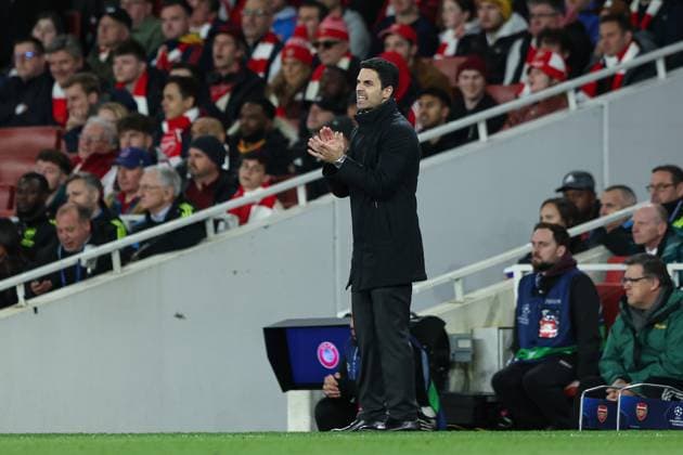 London, England, 9th April 2024. Mikel Arteta, manager of Arsenal on the touchline during the UEFA Champions League match at the Emirates Stadium, London. Picture credit should read: Kieran Cleeves Sportimage EDITORIAL USE ONLY. No use with unauthorised audio, video, data, fixture lists, club league logos or live services. Online in-match use limited to 120 images, no video emulation. No use in betting, games or single club league player publications. SPI-3065-0071