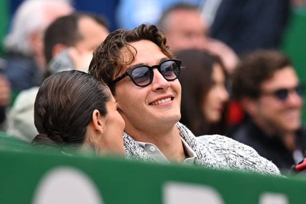 Monaco Rolex Masters F1 driver George Russel during Djokovic?s match at the Monaco Rolex Masters in Monte Carlo, on April, 9, 2024. Photo by Corinne Dubreuil ABACAPRESS.COM Monaco Monaco  Copyright: xDubreuilxCorinne ABACAx