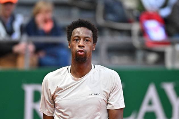 Monaco Rolex Masters Gael Monfils (FRA) during his first round match at the Monaco Rolex Masters in Monte Carlo, on April, 9, 2024. Photo by Corinne Dubreuil ABACAPRESS.COM Monaco Monaco  Copyright: xDubreuilxCorinne ABACAx