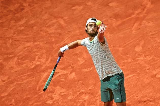 Monaco Rolex Masters Lorenzo Musetti (ITA) during his second round at the Monaco Rolex Masters in Monte Carlo, on April, 9, 2024. Photo by Corinne Dubreuil ABACAPRESS.COM Monaco Monaco  Copyright: xDubreuilxCorinne ABACAx