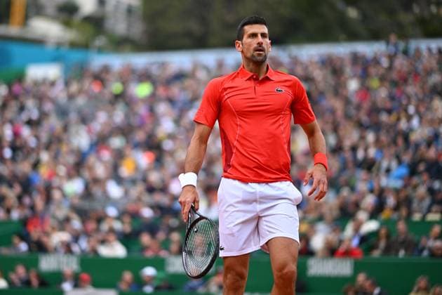 Monaco Rolex Masters Novak Djokovic (SRB) during his first round match at the Monaco Rolex Masters in Monte Carlo, on April, 9, 2024. Photo by Corinne Dubreuil ABACAPRESS.COM Monaco Monaco  Copyright: xDubreuilxCorinne ABACAx