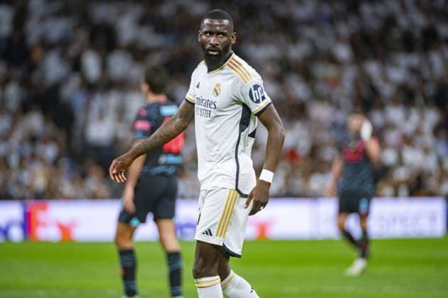 Antonio Rudiger of Real Madrid during the UEFA Champions League quarter-final first leg match between Real Madrid CF and Manchester City at Estadio Santiago Bernabeu on April 9, 2024 in Madrid, Spain.  Copyright: xAlbertoxGardin IPAxSportx xipa-ax xx IPA_45001561 IPA_Agency_IPA45001561
