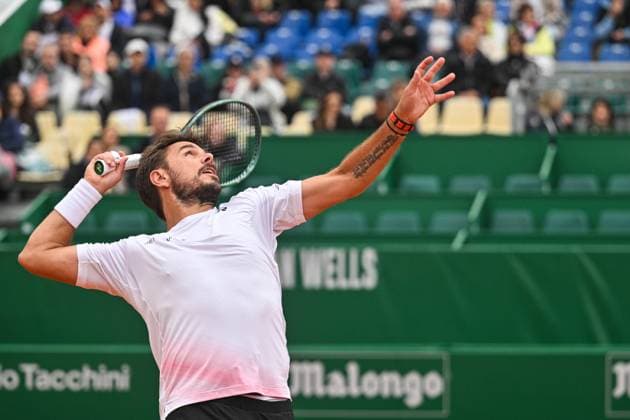 Rolex Monte Carlo Masters Day Four MONTE CARLO, MONACO APRIL 9 Stan Warinka of Switzerland in action against Alex de Minaur of Australia during their first round match on day four of the Rolex Monte Carlo Masters at Monte Carlo Country Club on April 9, 2024 in Monte Carlo, Monaco Photo by Andy Astfalck Copyright: xBEAUTIFULxSPORTS Astfalckx