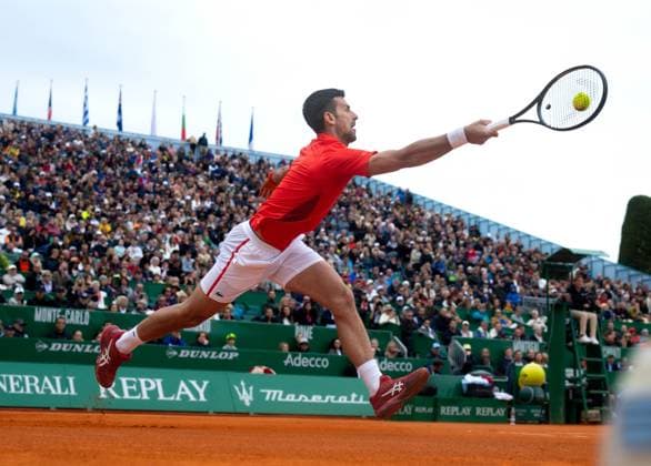 Rolex Monte Carlo Masters Day Four MONTE CARLO, MONACO APRIL 9 Novak Djokovic of Serbia in action against Roman Safiullin during their second round match on day four of the Rolex Monte Carlo Masters at Monte Carlo Country Club on April 9, 2024 in Monte Carlo, Monaco Photo by Andy Astfalck Copyright: xBEAUTIFULxSPORTS Astfalckx