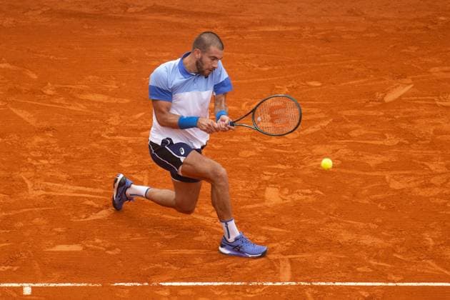 Rolex Monte Carlo Masters Day Four MONTE CARLO, MONACO APRIL 9 Borna Coric of Croatia in action against Jan Lennard Struff of Germany during their first round match on day four of the Rolex Monte Carlo Masters at Monte Carlo Country Club on April 9, 2024 in Monte Carlo, Monaco Photo by Andy Astfalck Copyright: xBEAUTIFULxSPORTS Astfalckx