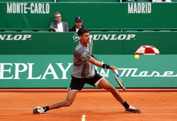 ROLEX MONTE-CARLO MASTERS PHOTOPQR NICE MATIN Jean François Ottonello ; Roquebrune-Cap-Martin ; 10 04 2024 ; Rolex Monte-Carlo Masters - Alexei Popyrin (AUS en gris) vs Andrey Rublev (RUS en vert) Roquebrune-Cap-Martin France  Copyright: xPHOTOPQR NICExMATIN MAXPPPxJeanxFrançoisxOttonellox 20240410NIM0340 20240410NIM0340