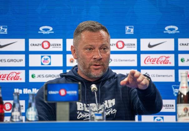 Soccer, Men, Season 2023 2024, 2 Bundesliga, Hertha BSC, Press conference before the match against Hansa Rostock, in the picture coach Pal Dardai Hertha BSC , 10 04 2024, Copyright: xSebastianxRäppold MatthiasxKochx