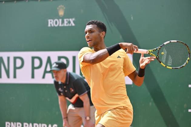 Tennis - Rolex Monte Carlo 2024 - ATP, Tennis Herren - Felix Auger Aliassime TENNIS - Rolex Monte Carlo 2024 - MC - 10 04 2024 ChrysleneCaillaud Panoramic 
