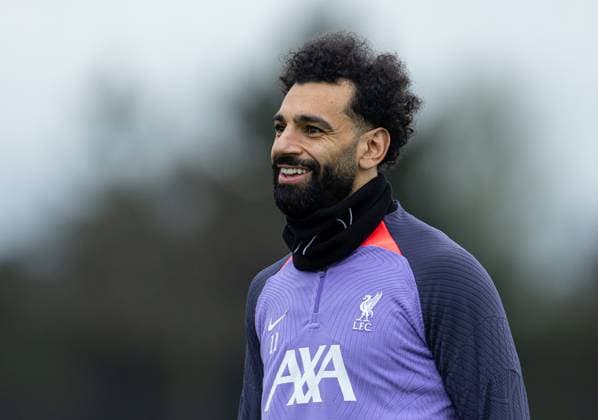 Football - UEFA Europa League - Quarter-Final 1st Leg - Liverpool FC v BC Atalanta - MD-1 LIVERPOOL, ENGLAND - Wednesday, April 10, 2024: Liverpool s Mohamed Salah during a training session at the AXA Training Centre ahead of the UEFA Europa League Quarter-Final 1st Leg match between Liverpool FC and BC Atalanda. (Photo by David Rawcliffe Propaganda) LIVERPOOL AXA Training Centre MERSEYSIDE ENGLAND  Copyright: xDavidxRawcliffex P2024-04-10-Liverpool_Atalanta_MD-1-51