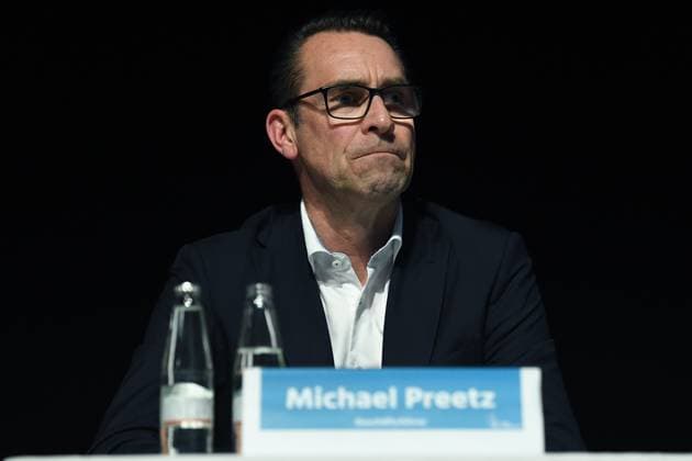 Soccer 3 Liga General Meeting MSV Duisburg on 10 04 2024 at the Theater am Marientor in Duisburg Michael Preetz Managing Director Duisburg xRx