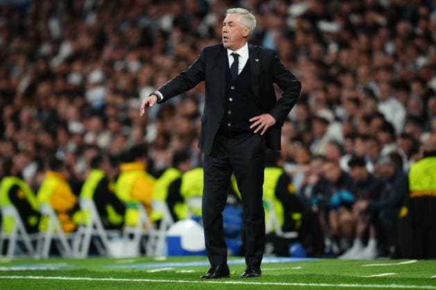 Real Madrid head coach Carlo Ancelotti Real Madrid and Manchester City. UEFA Champions League match. Quarter-finals, first leg. Football, Santiago Bernabeu Stadium, Madrid, Spain - 9 April 2024 Editorial use only  Copyright: xBaguxBlanco PRESSINPHOTO Shutterstockx 14427173ea