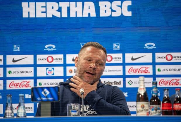 Soccer, Men, Season 2023 2024, 2 Bundesliga, Hertha BSC, Press conference before the match against Hansa Rostock, in the picture coach Pal Dardai Hertha BSC , 10 04 2024, Copyright: xSebastianxRäppold MatthiasxKochx