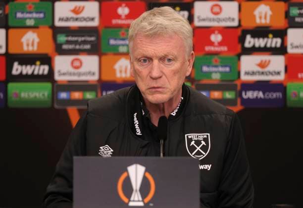 West Ham press conference, PK, Pressekonferenz West Ham United Manager David Moyes during the press conference for the UEFA Europa League Quarter-Final First Leg match between Bayer Leverkusen and West Ham United at BayArena, Leverkusen Copyright: xPaulxChestertonx FIL-20008-0018 UK Newspapers OUT