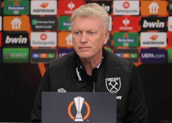 West Ham press conference, PK, Pressekonferenz West Ham United Manager David Moyes during the press conference for the UEFA Europa League Quarter-Final First Leg match between Bayer Leverkusen and West Ham United at BayArena, Leverkusen Copyright: xPaulxChestertonx FIL-20008-0021 UK Newspapers OUT