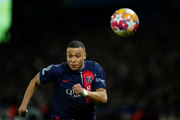 Paris Saint-Germain v FC Barcelona, Barca Quarter-final First Leg - UEFA Champions League 2023 24 Kylian Mbappe centre-forward of PSG and France in action during the UEFA Champions League quarter-final first leg match between Paris Saint-Germain and FC Barcelona at Parc des Princes on April 10, 2024 in Paris, France. Paris France  Copyright: xJosexBretonx originalFilename:breton-parissai240410_npcj3.jpg