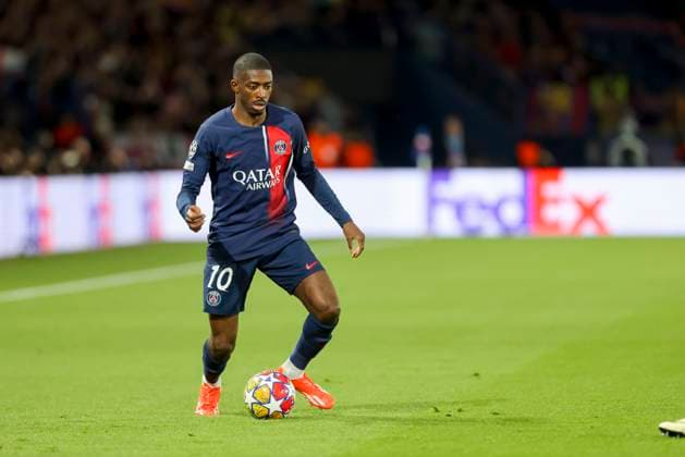 Ousmane Dembele (Paris Saint-Germain) controls the ball, UEFA Champions League 2023 24 - Quarter-final First Leg, Paris Saint-Germain vs FC Barcelona, Barca Parc des Princes, April 10, 2024, Paris, France.
