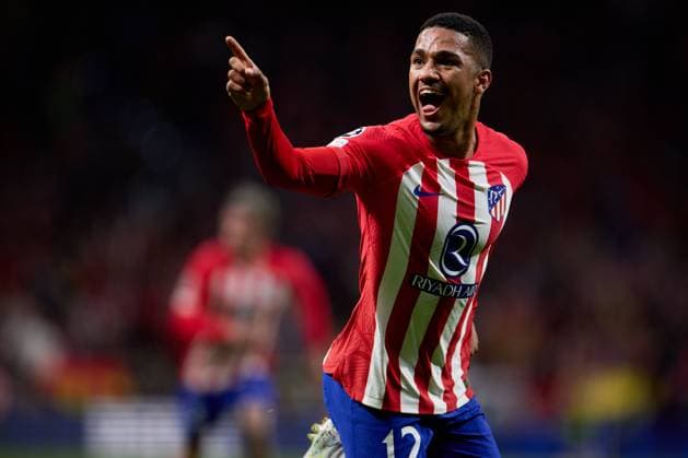 Samuel Lino of Atletico de Madrid celebrates his goal during the UEFA Champions League 2023 24 quarter-finals match between Atletico de Madrid and Borussia Dortmund at Stadium Civitas Metropolitano on April 10, 2024 in Madrid, Spain. FOOTBALL : Atletico Madrid vs Borussia Dormund - UEFA Ligue des Champions - 1 4 Quart - 10 04 2024 LGM Panoramic 