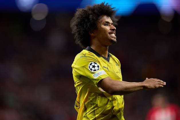 Karim Adeyemi of Borussia Dortmund in action during the UEFA Champions League 2023 24 quarter-finals match between Atletico de Madrid and Borussia Dortmund at Stadium Civitas Metropolitano on April 10, 2024 in Madrid, Spain. FOOTBALL : Atletico Madrid vs Borussia Dormund - UEFA Ligue des Champions - 1 4 Quart - 10 04 2024 LGM Panoramic 