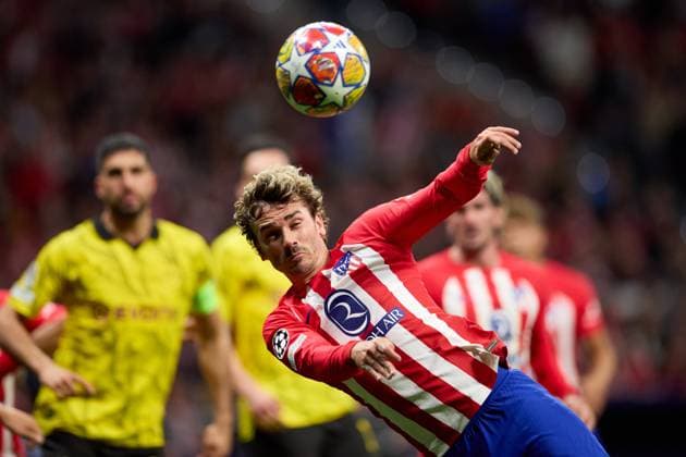 Antoine Griezmann of Atletico de Madrid in action during the UEFA Champions League 2023 24 quarter-finals match between Atletico de Madrid and Borussia Dortmund at Stadium Civitas Metropolitano on April 10, 2024 in Madrid, Spain. FOOTBALL : Atletico Madrid vs Borussia Dormund - UEFA Ligue des Champions - 1 4 Quart - 10 04 2024 LGM Panoramic 
