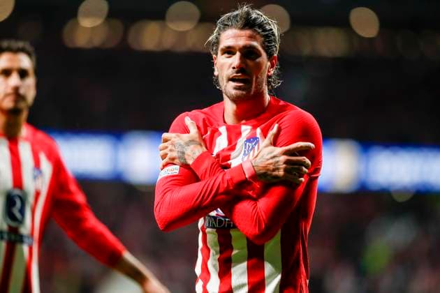 April 10, 2024, Madrid, Madrid, SPAIN: Rodrigo De Paul of Atletico de Madrid celebrates a goal during the UEFA Champions League, Quarter finals, football match played between Atletico de Madrid and Borussia Dortmund at Civitas Metropolitano stadium on April 10, 2024, in Madrid, Spain. Madrid SPAIN - ZUMAa181 20240410_zaa_a181_020 Copyright: xIrinaxR.xHipolitox