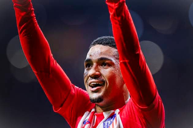April 10, 2024, Bilbao, Espagne: Samuel Lino of Atletico de Madrid celebrates his goal during the Champions League match between Atletico de Madrid and B. Dortmund at Civitas Metropolitano Stadium on April 10, 2024 in Madrid, Spain. Bilbao Espagne - ZUMAd159 20240410_zia_d159_001 Copyright: xM.xGraciaxJimenezx