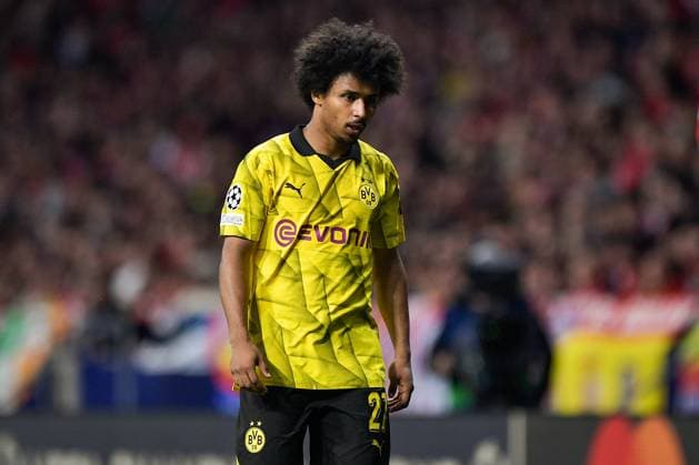 2024-04-10 Atletico Madrid v Borussia Dortmund - Quarter-final First Leg - UEFA Champions League 2023 24 MADRID, SPAIN - APRIL 10: Karim Adeyemi of Borussia Dortmund looks dejected during the Quarter-final First Leg - UEFA Champions League 2023 24 match between Atletico Madrid and Borussia Dortmund at Civitas Metropolitano Stadium on April 10, 2024 in Madrid, Spain. (Photo by Pablo Morano BSR Agency) Madrid Spain Content not available for redistribution in The Netherlands directly or indirectly through any third parties. Copyright: xBSRxAgencyx