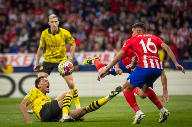 Madrid Spain 10th Apr 2024 Felix Nmecha BVB Atletico Madrid Borussia Dortmund 10 04 2024