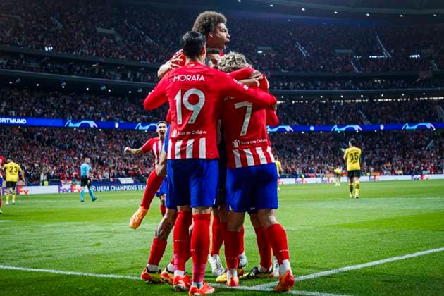 April 10, 2024, Bilbao, Espagne: Rodrigo De Paul of Atletico de Madrid celebrates his goal during the Champions League match between Atletico de Madrid and B. Dortmund at Civitas Metropolitano Stadium on April 10, 2024 in Madrid, Spain. Bilbao Espagne - ZUMAd159 20240410_zia_d159_025 Copyright: xM.xGraciaxJimenezx