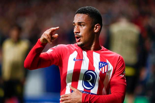 April 10, 2024, Madrid, Madrid, SPAIN: Samuel Lino of Atletico de Madrid celebrates a goal during the UEFA Champions League, Quarter finals, football match played between Atletico de Madrid and Borussia Dortmund at Civitas Metropolitano stadium on April 10, 2024, in Madrid, Spain. Madrid SPAIN - ZUMAa181 20240410_zaa_a181_038 Copyright: xIrinaxR.xHipolitox