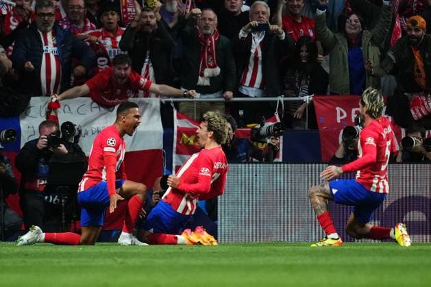ESP: Atletico de Madrid v Borussia Dortmund. UEFA Champions League match. Quarter-finals Samu Lino of Atletico de Madrid celebrates after scoring the 2-0 during the UEFA Champions League match, Quarter-finals, first leg, between Atletico de Madrid and Borussia Dortmund played at Civitas Metropolitano Stadium on April 10, 2024 in Madrid Spain. kpng Copyright: xBaguxBlancox xPRESSINPHOTOx PS_240410_010