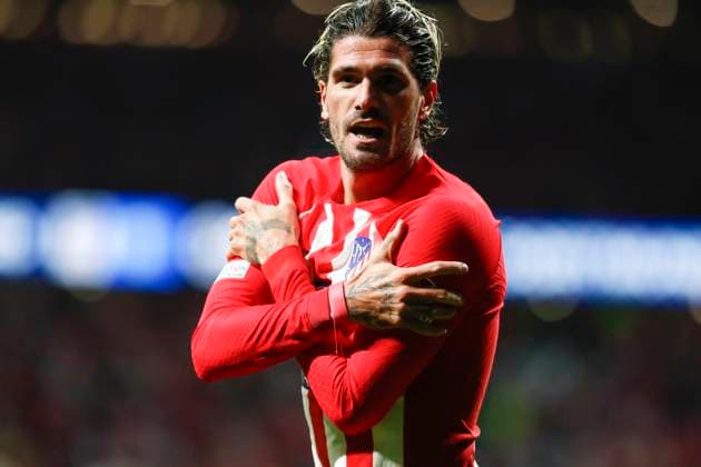 April 10, 2024, Madrid, Madrid, SPAIN: Rodrigo De Paul of Atletico de Madrid celebrates a goal during the UEFA Champions League, Quarter finals, football match played between Atletico de Madrid and Borussia Dortmund at Civitas Metropolitano stadium on April 10, 2024, in Madrid, Spain. Madrid SPAIN - ZUMAa181 20240410_zaa_a181_052 Copyright: xIrinaxR.xHipolitox