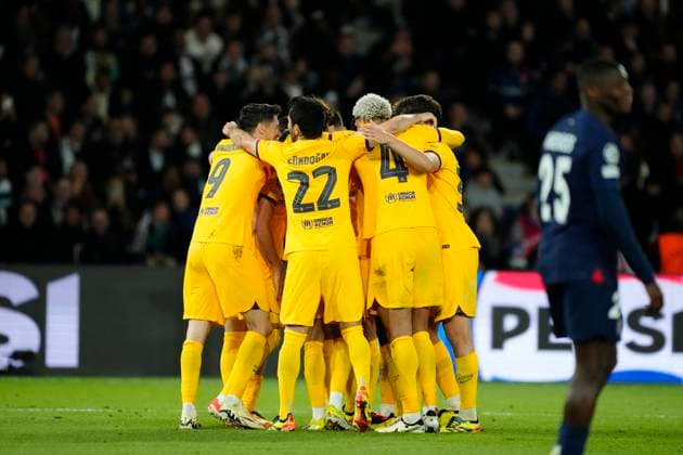 Paris Saint-Germain v FC Barcelona, Barca Quarter-final First Leg - UEFA Champions League 2023 24 Andreas Christensen centre-back of Barcelona and Denmark celebrates after scoring his sides first goal during the UEFA Champions League quarter-final first leg match between Paris Saint-Germain and FC Barcelona at Parc des Princes on April 10, 2024 in Paris, France. Paris France  Copyright: xJosexBretonx originalFilename:breton-parissai240410_npgdP.jpg