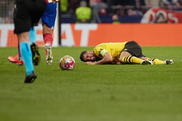 Quarter-final First Leg UEFA Champions League 2023 24, Atletico de Madrid v Borussia Dortmund MADRID, SPAIN - APRIL 10: Emre Can, Defensive Midfield of Borussia Dortmund during to the UEFA Champions League quarter-final first leg match between Atletico de Madrid and Borussia Dortmund at Civitas Metropolitano Stadium on April 10, 2024 in Madrid, Spain. (Photo by Jose Torres Photo Players Images) Madrid Civitas Metropolitano Madrid Spain Copyright: xJosexTorres PhotoxPlayersxImagesx