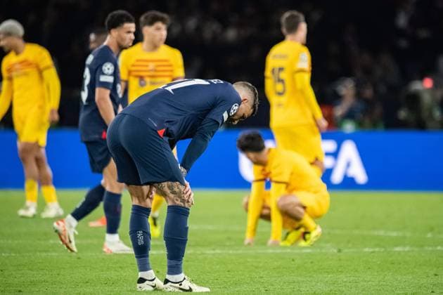 Lucas Hernandez (Paris SG) FOOTBALL : Paris SG x FC Barcelone - Ligue des Champions - Quart de Finale - 10 04 2024 BaptisteAutissier Panoramic 