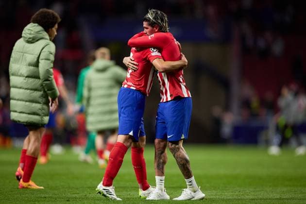 Antoine Griezmann of Atletico de Madrid and Rodrigo De Paul of Atletico de Madrid during the UEFA Champions League 2023 24 quarter-finals match between Atletico de Madrid and Borussia Dortmund at Stadium Civitas Metropolitano on April 10, 2024 in Madrid, Spain. FOOTBALL : Atletico Madrid vs Borussia Dormund - UEFA Ligue des Champions - 1 4 Quart - 10 04 2024 LGM Panoramic 