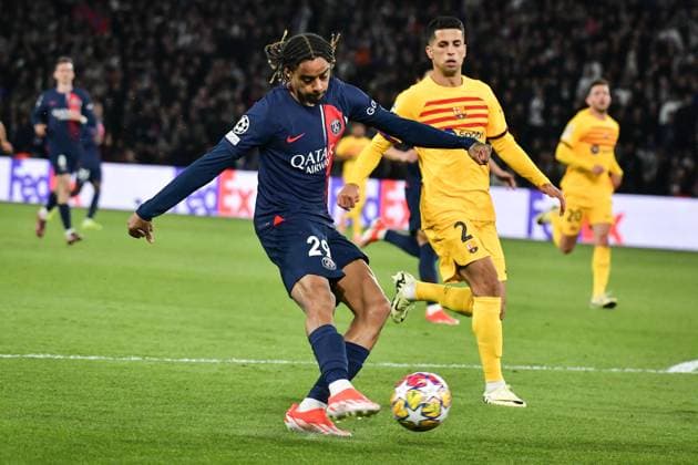 Champions League PSG v Barcelona FA during the UEFA Champions League quarter-final football match between Paris Saint-Germain and FC Barcelona, Barca at the Parc des Princes stadium in Paris on April 10, 2024. Photo by Firas Abdullah ABACAPRESS.COM Paris Ile-de-France France  Copyright: xAbdullahxFiras ABACAx