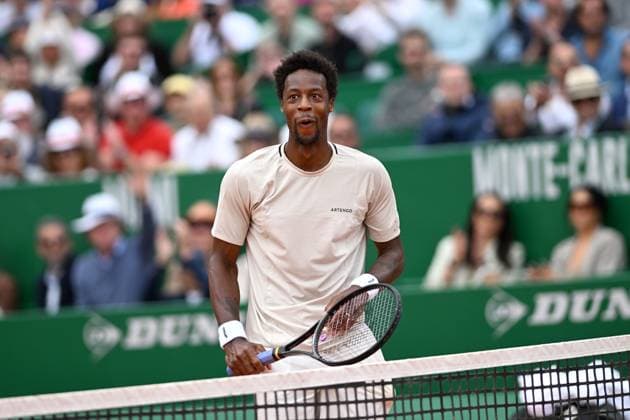 GAEL MONFILS, Tennis Rolex Monte-Carlo Masters 2024, azione, action, single shot TENNIS ROLEX MONTE-CARLO MASTERS 2024